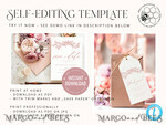 TEMPLETT wedding set Modern Romantic Roses Wedding Set Bundle Templates Elegant Invitation Personalised Template Kit Wedding Invitation Set Invitation Download10