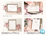 TEMPLETT wedding set Modern Romantic Roses Wedding Set Bundle Templates Elegant Invitation Personalised Template Kit Wedding Invitation Set Invitation Download10