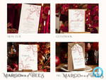 TEMPLETT  
 Hochzeitsset Bordeaux Herbst Boho Rustikale Hochzeitseinladung Vorlage Download Set, Hochzeitsbündel Vorlagen, DIY Heimdruck Hochzeitsset9