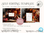TEMPLETT  
 Hochzeitsset Bordeaux Herbst Boho Rustikale Hochzeitseinladung Vorlage Download Set, Hochzeitsbündel Vorlagen, DIY Heimdruck Hochzeitsset9