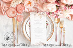 TEMPLETT wedding stationery Boho wedding menu template, dinner menus editable, Instant download Rustic wedding menus, Garden wedding menu  Printable, WPam55