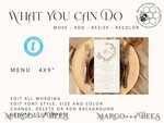 TEMPLETT wedding stationery Rustic Boho wedding menu template, dinner menu editable, Instant download Boho wedding menu Garden wedding menu Printable4