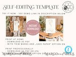 TEMPLETT wedding stationery Rustic table number template, table numbers editable, Instant download Modern table numbers, Garden table number  Printable, WGyp24