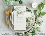 TEMPLETT wedding stationery Modern wedding menu template, dinner menus editable, Instant download Green wedding menus, Garden wedding menu  Printable, WSpr15