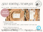 TEMPLETT wedding stationery Rustic escort card template, TENTED Place Cards editable, Instant download Boho place cards,  Garden escort cards Printable, WGyp25