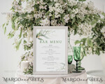 TEMPLETT wedding stationery Sage Green drink bar menu template, Drinks Signs editable, Instant download Modern Table Signs Garden Drink Bar Menu Sign  Printable, WSpr15