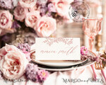 TEMPLETT wedding stationery Boho escort card template, TENTED Place Cards editable, Instant download Modern place cards with meal icon ,  Garden escort cards Printable, WRoses85