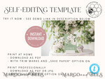 TEMPLETT wedding stationery Sage Green table number template, table numbers editable, Instant download Modern table numbers, Garden table number  Printable, WSpr34