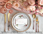 TEMPLETT wedding stationery Boho Blush Pink Place Card template editable, Instant download, place cards with meal icon, Garden escort cards Printable4