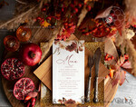TEMPLETT wedding stationery Fall Terracotta wedding menu template, dinner menus editable, Instant download Modern wedding menus, Garden wedding menu Printable, Fal15