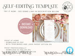 TEMPLETT wedding stationery Boho Blush Pink wedding menu template, dinner menus editable, Instant download wedding menus, Garden wedding menu  Printable4