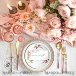 TEMPLETT  
 Hochzeitsdrucksachen Blush Pink Boho Tischkarten Vorlage, TENTED Platzkarten bearbeitbar, Sofortiger Download von eleganten Platzkarten, WRom15