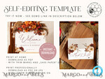 TEMPLETT wedding stationery Fall Rustic escort card template, Boho TENTED Place Cards editable, Instant download Modern place cards, Garden escort cards Printable, Fal18