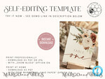 TEMPLETT wedding stationery Boho table number template, table numbers editable, Instant download Modern table numbers, Garden table number Printable, Wboho104