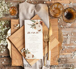 TEMPLETT wedding stationery Rustic wedding menu template, dinner menus editable, Instant download Boho wedding menus, Garden wedding menu Printable, boho105