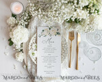 TEMPLETT wedding stationery Sage Green wedding menu template, wedding menus editable, Instant download Modern wedding menus, Garden wedding menu Printable, WRoses555
