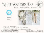 TEMPLETT wedding stationery Sage Green wedding menu template, wedding menus editable, Instant download Modern wedding menus, Garden wedding menu Printable, WRoses555