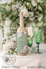 TEMPLETT wedding stationery Sage Green wine label wedding template, wine label weddings editable, Instant download Modern wine label wedding Garden Printable, WSpr34