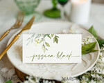 TEMPLETT wedding stationery Sage Green escort card template, TENTED Place Cards editable, Instant download place cards Garden  Printable, WGreen46