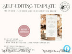 TEMPLETT wedding stationery Boho wedding menu template, dinner menus editable, Instant download Boho wedding menu, Garden wedding menu Printable4
