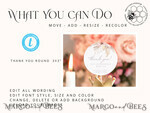 TEMPLETT wedding stationery Boho Round Favor Tag Template, Round Favor Tag Template, Editable Thank You Tag, Printable Wedding Gift Tags, Party Shower Tags, WPam54