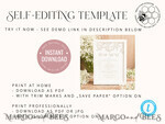 TEMPLETT wedding stationery Gypsophila drink bar menu template, Drinks Signs editable, Instant download Modern Table Signs Garden Wedding Menu Sign  Printable, WGyp24