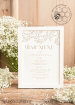 TEMPLETT wedding stationery Gypsophila drink bar menu template, Drinks Signs editable, Instant download Modern Table Signs Garden Wedding Menu Sign  Printable, WGyp24