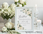 TEMPLETT wedding signs Green Guestbook Wedding Sign template, Instant download Greenery Wedding Guest book Sign, Guestbook Printable, Minimalist Sign, WRoses556
