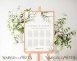 TEMPLETT wedding signs Greenery wedding welcome sign template, Wedding Seating Chart Template, Printable Seating Chart Wedding, Chart Sign Poster, WSpr15