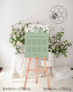 TEMPLETT wedding signs Green wedding welcome sign template, Wedding Seating Chart Template, Printable Seating Chart Wedding, Chart Sign Poster, WSpr35