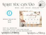TEMPLETT wedding signs Boho Wedding Order of Events Timeline Sign Template, Fall Order of Events Timeline Sign, Printable Timeline, DIY Wedding Sign, WBoho104