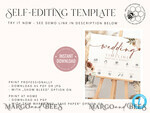 TEMPLETT wedding signs Boho Wedding Order of Events Timeline Sign Template, Fall Order of Events Timeline Sign, Printable Timeline, DIY Wedding Sign, WBoho104