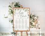 TEMPLETT wedding signs Boho Roses wedding welcome sign template, Wedding Seating Chart Template, Printable Seating Chart Wedding, Chart Sign Poster, WRoses556
