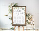 TEMPLETT wedding signs Boho Roses wedding welcome sign template, Wedding Seating Chart Template, Printable Seating Chart Wedding, Chart Sign Poster, WRoses556