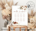 TEMPLETT wedding signs Boho Wedding Seating Chart Template, Wedding Seating Chart Template, Printable Seating Chart Wedding, Chart Sign Poster, WBoho105