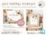 TEMPLETT wedding signs Boho Wedding Seating Chart Template, Wedding Seating Chart Template, Printable Seating Chart Wedding, Chart Sign Poster, WBoho105