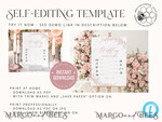 TEMPLETT wedding signs Boho Blush Pink Wedding Order of Events Timeline Program Sign Template, Fall Wedding day, Printable Timeline, DIY Wedding Sign5