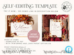 TEMPLETT wedding signs Fall Maroon wedding welcome sign template, Instant download Rustic Wedding Sign, Garden Sign Set Printable, Minimalist Large Sign5
