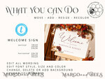 TEMPLETT wedding signs Fall Maroon wedding welcome sign template, Instant download Rustic Wedding Sign, Garden Sign Set Printable, Minimalist Large Sign5