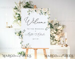 TEMPLETT wedding signs Green wedding welcome sign template, Instant download Greenery Wedding Sign, Garden Wedding Signs Set Printable, Minimalist Large Sign, WRoses555