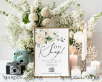 TEMPLETT wedding signs Green Oh Snap Wedding Hashtag Sign template, Instant download Greenery Wedding Instagram Sign, Hashtag Printable, Minimalist Sign, WRoses555