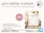 TEMPLETT wedding signs Boho Wedding Order of Events Timeline Sign Template, Fall Order of Events Timeline Sign, Printable Timeline, DIY Wedding Sign, WBoho105