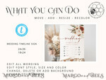 TEMPLETT wedding signs Boho Wedding Order of Events Timeline Sign Template, Fall Order of Events Timeline Sign, Printable Timeline, DIY Wedding Sign, WBoho105