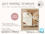 TEMPLETT bridal shower Pampas bridal shower invitation template,Instant download Greenery bridal shower Invites, Modern Garden bridal Invites Printable Wboho104