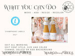 TEMPLETT bridal shower Floral bridal shower Champagne Bottle Labels template, Instant download Elegant bridal shower Favors Tags, Garden favor Tag Diy WRom14