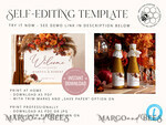 TEMPLETT bridal shower Boho burgundy bridal shower Champagne Bottle Labels template, Instant download terracotta bridal shower Favors Tags, Modern bridal shower Champagne Bottle Labelss Set Printable4