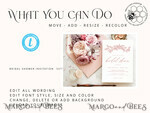 TEMPLETT bridal shower Romantic bridal shower invitation template, Instant download Elegant bridal shower Invites, Modern Garden bridal  Invites Printable WRoses84