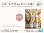 TEMPLETT bridal shower boho bridal shower Champagne Bottle Labels template, Instant download Greenery bridal shower Favors Tags, Modern Garden bridal shower Champagne Bottle Labelss Set Printable4