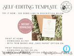 TEMPLETT bridal shower Rustic bridal shower invitation template,Instant download Greenery bridal shower Invites, Boho Garden bridal  Invites Printable WGyp24