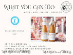 TEMPLETT bridal shower Romantic bridal shower Champagne Bottle Labels template, Instant download Elegant bridal shower Favors Tags, Garden favor Tag Diy WRoses84
